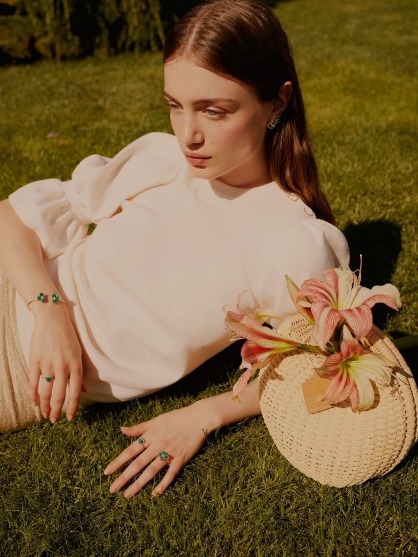 Flora Malahit Küpe resmi