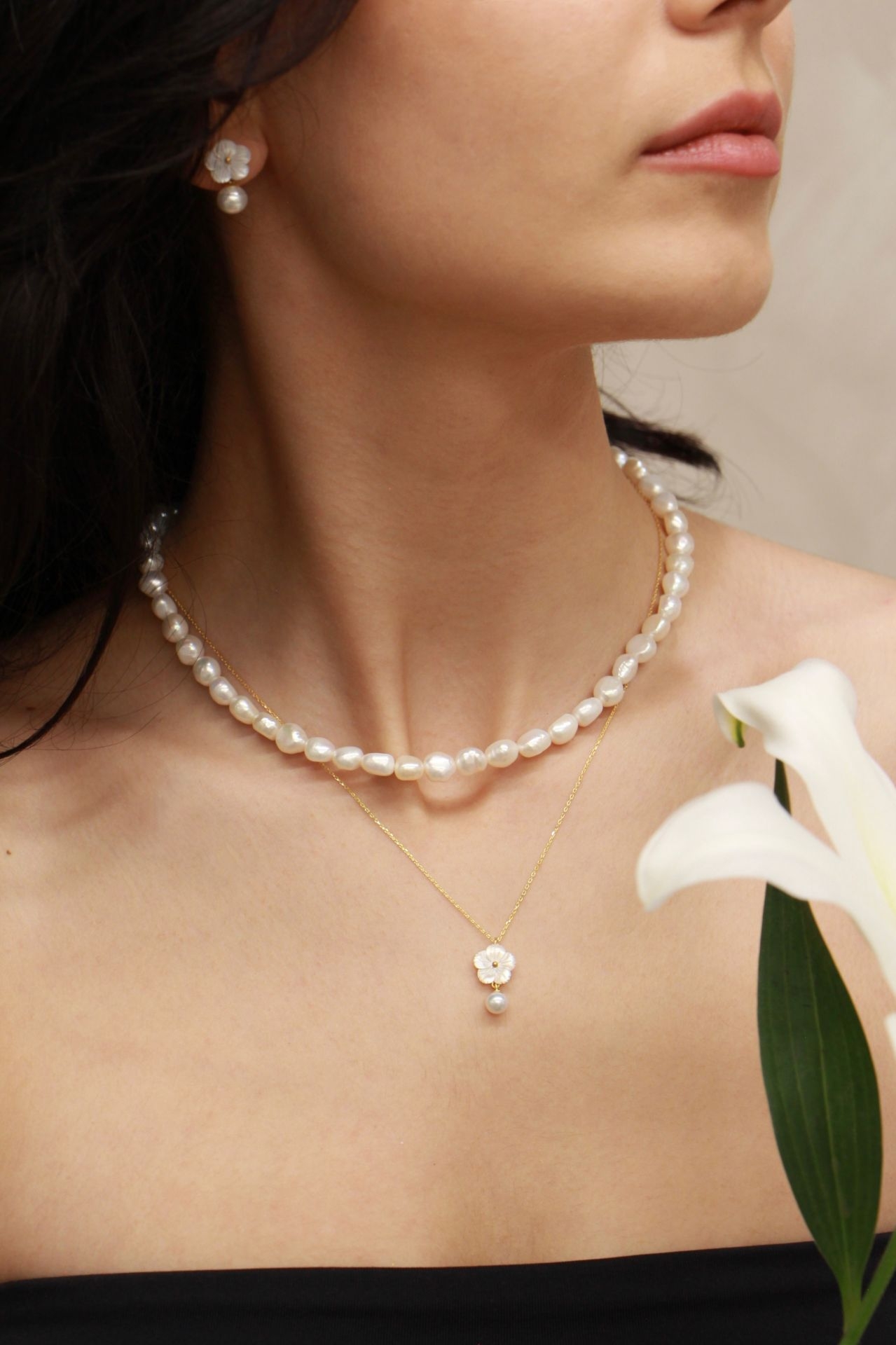 Cleito Mini İnci Kolye resmi