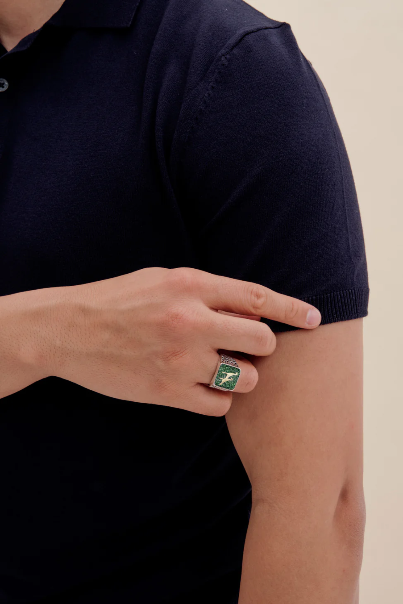 Malahit Turna Telkari Unisex Yüzük resmi