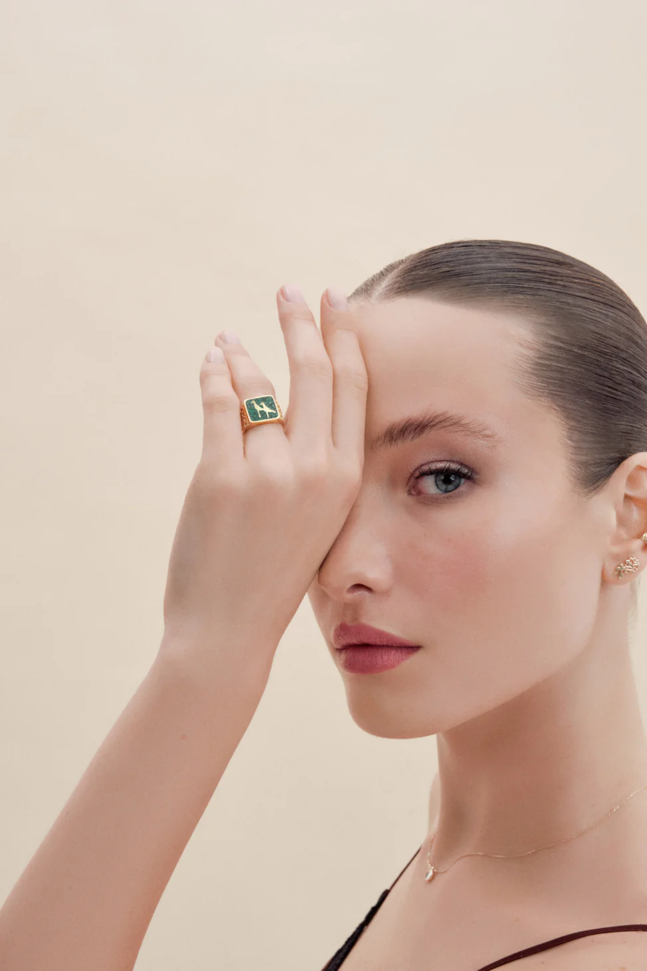 Malahit Turna Telkari Unisex Yüzük resmi