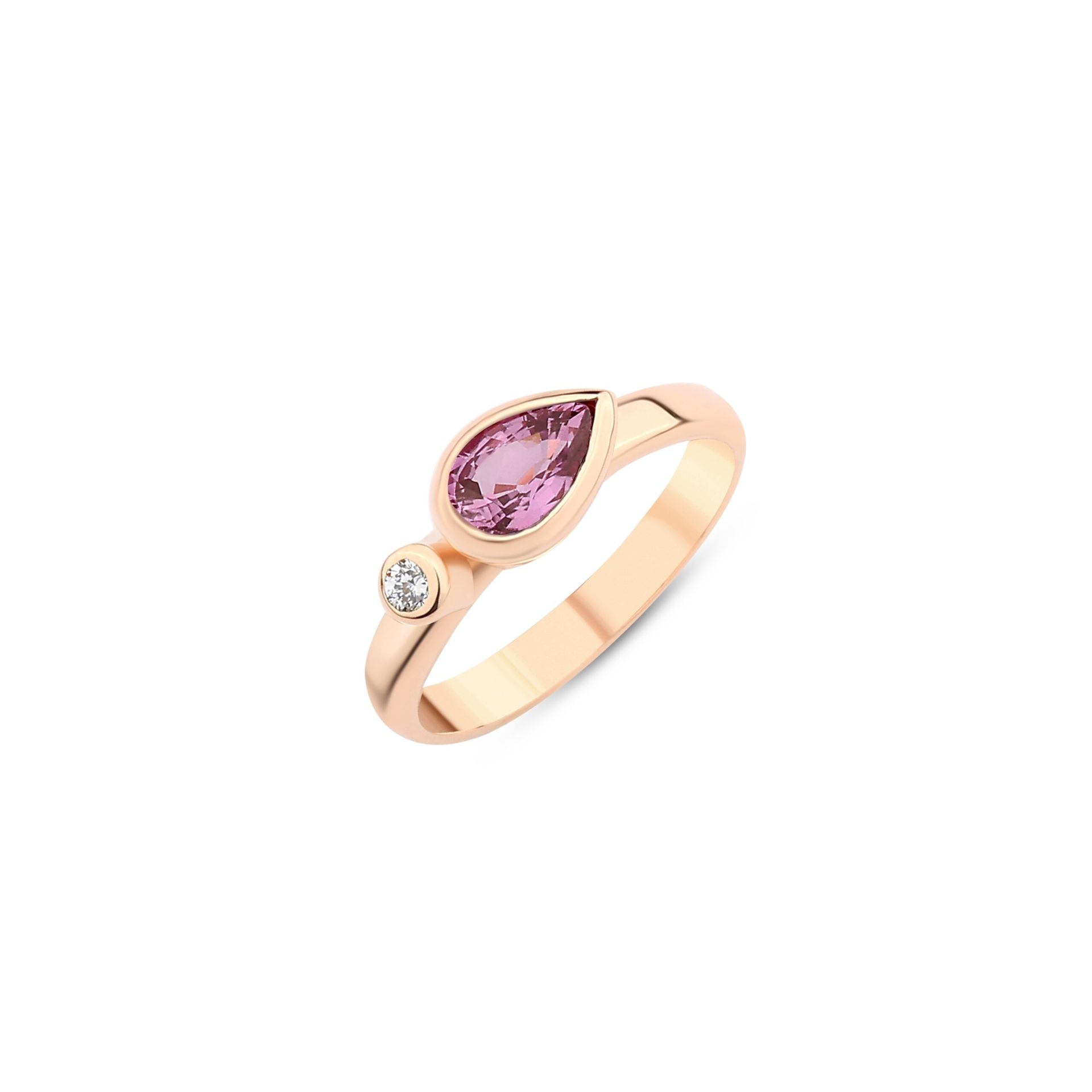 Pink Sapphire Pear Gleam Yüzük resmi
