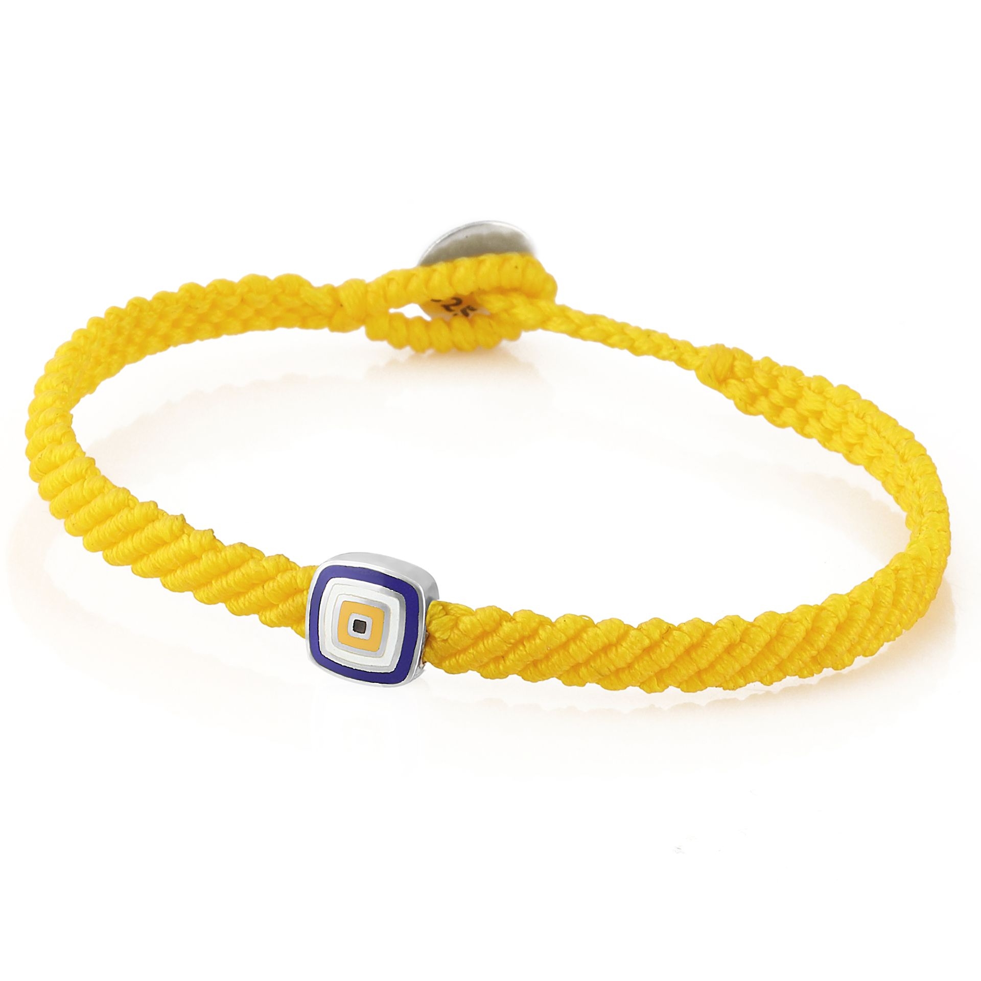 Evil Eye Square Makrame Erkek Gümüş Bileklik resmi