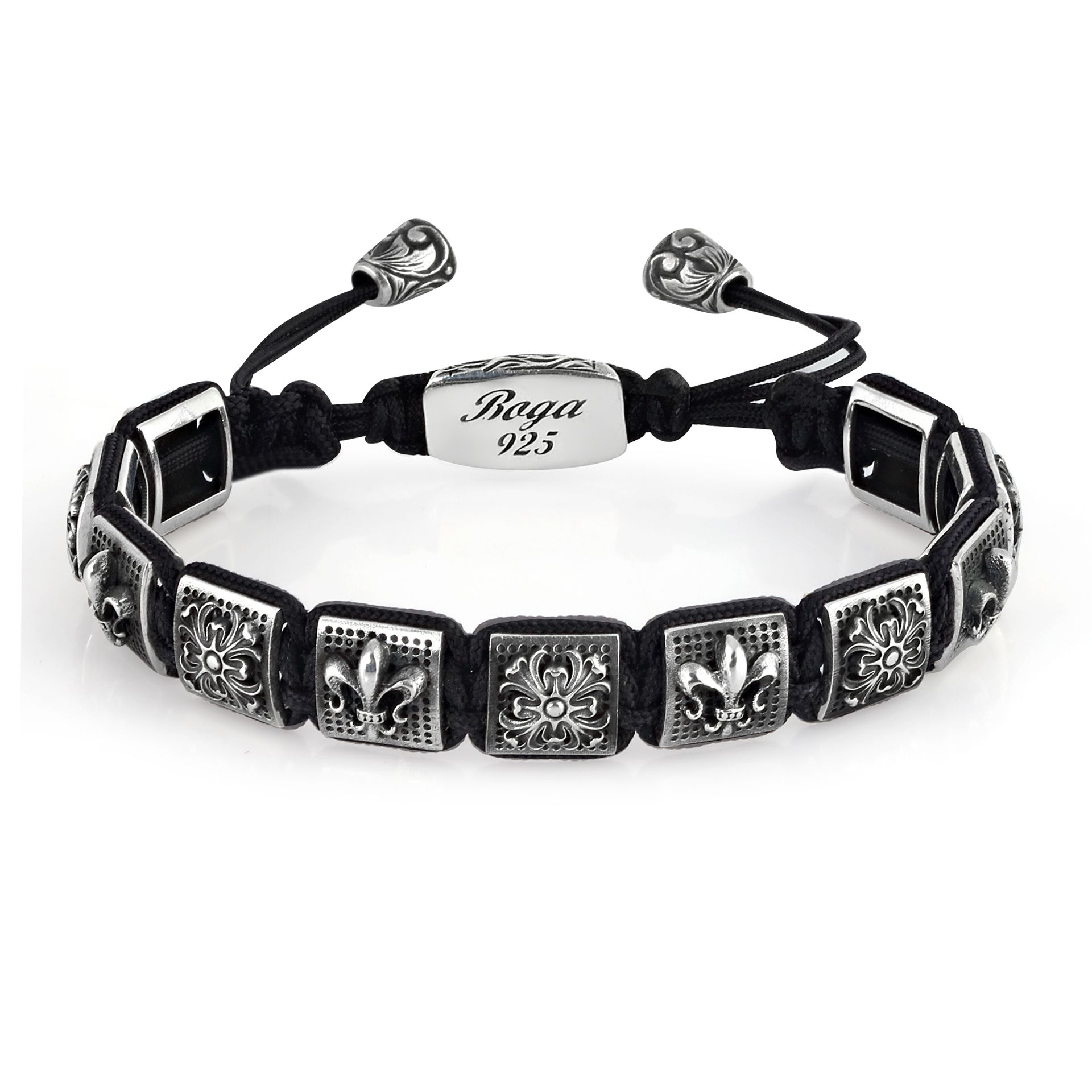 Rosette Fleur De Lis Gümüş Bileklik resmi