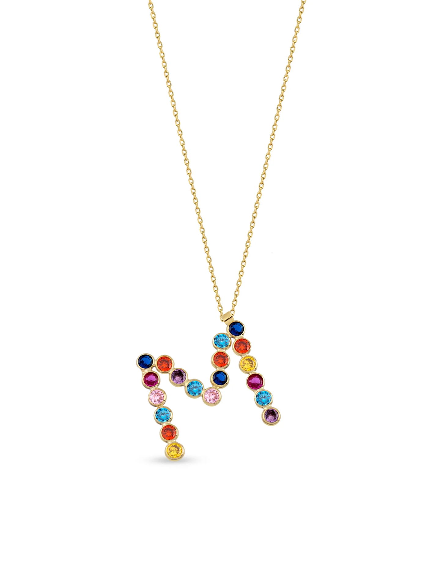 Circle M Harf Formlu Kadın Altın Kolye resmi