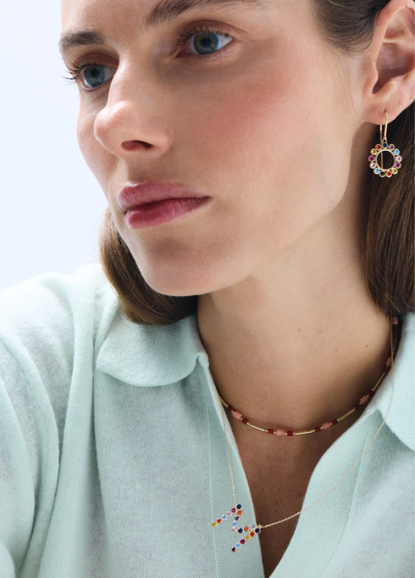 Circle M Harf Formlu Kadın Altın Kolye resmi