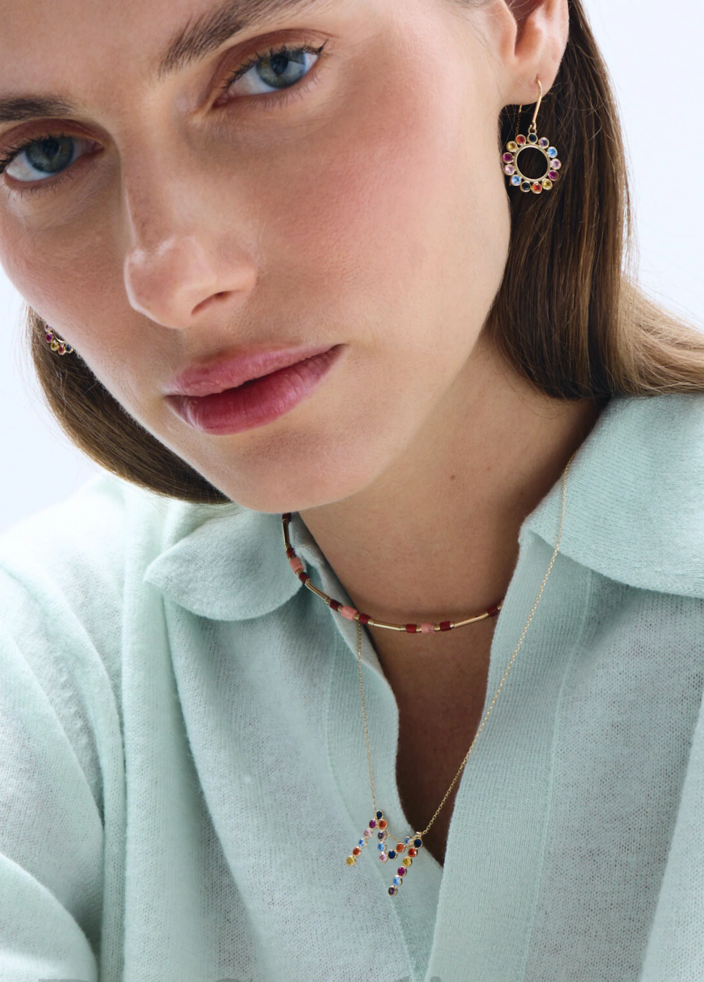 Circle M Harf Formlu Kadın Altın Kolye resmi