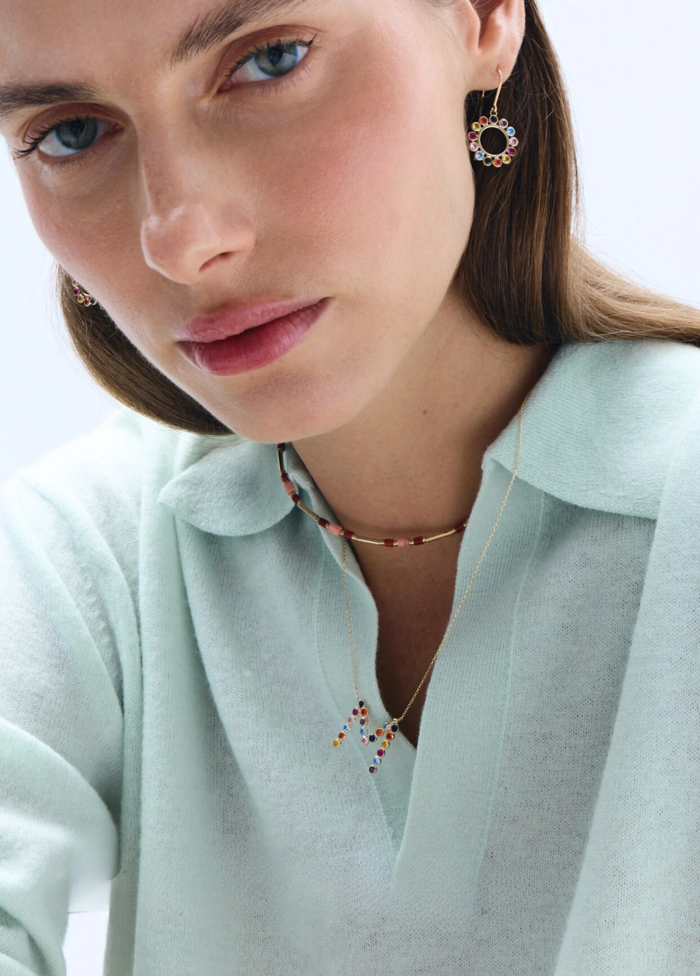 Circle M Harf Formlu Kadın Altın Kolye resmi