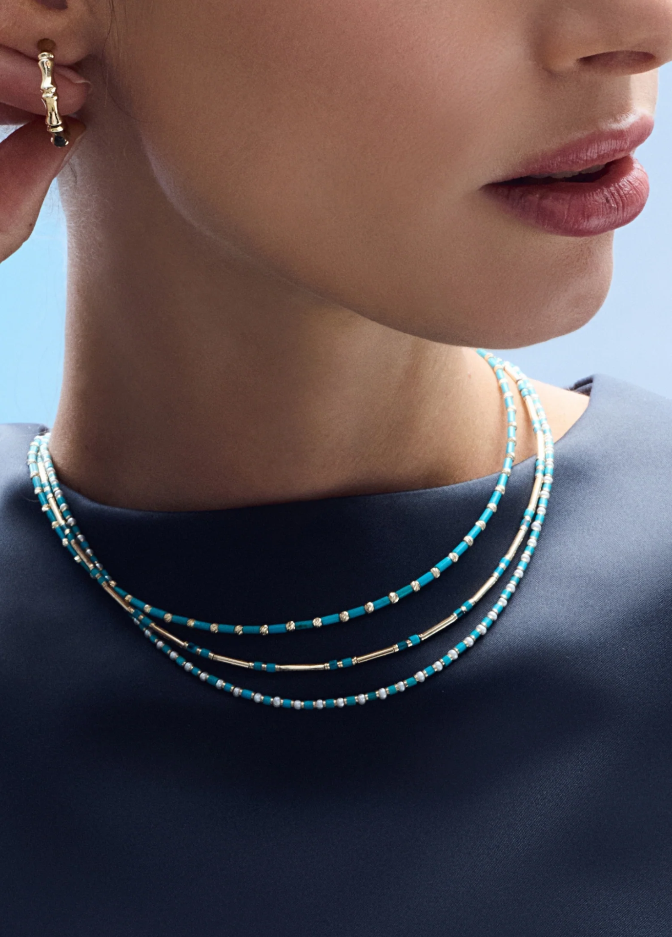 Aqua Line 14 Ayar Altın Kolye resmi