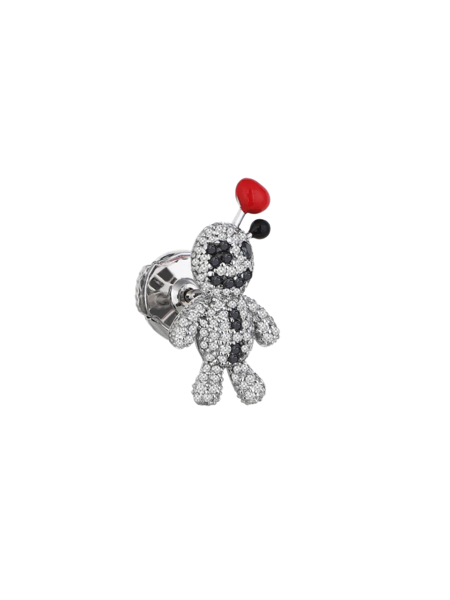 Mini Erzulie Loa Dolls Beyaz Altın Küpe resmi