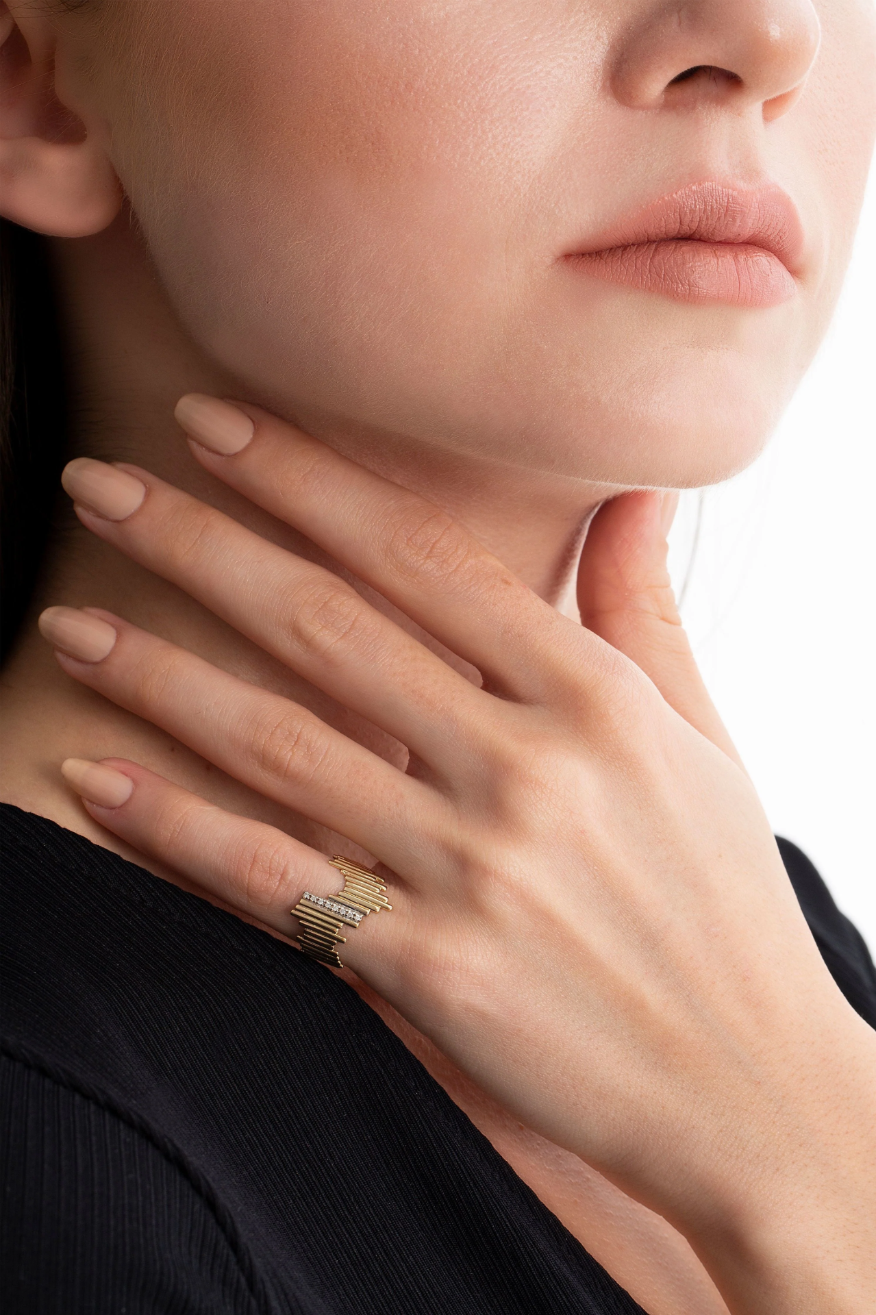 Stalactite Sarı Altın Midi Yüzük resmi