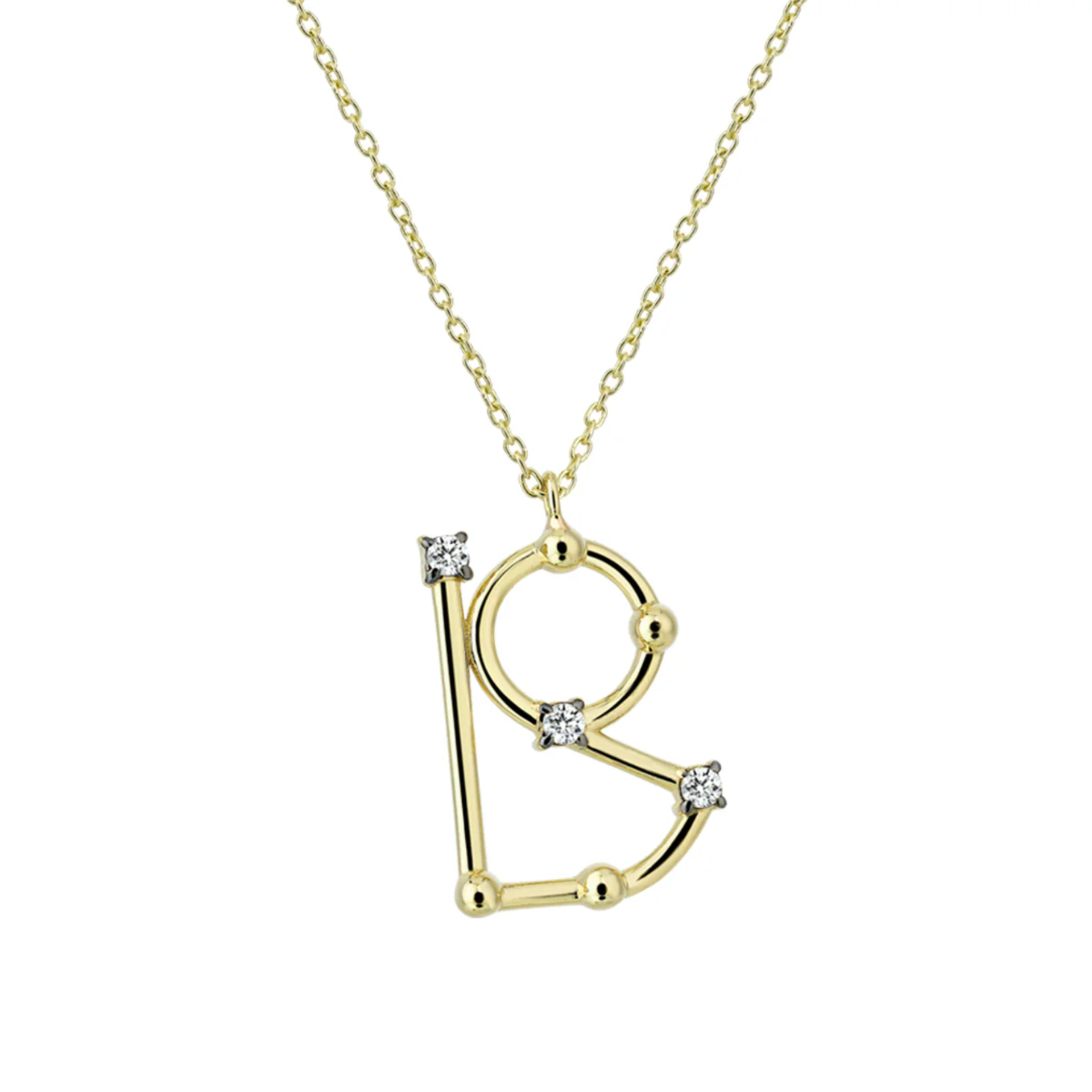 Galactic Harf Kolye Sarı Altın resmi