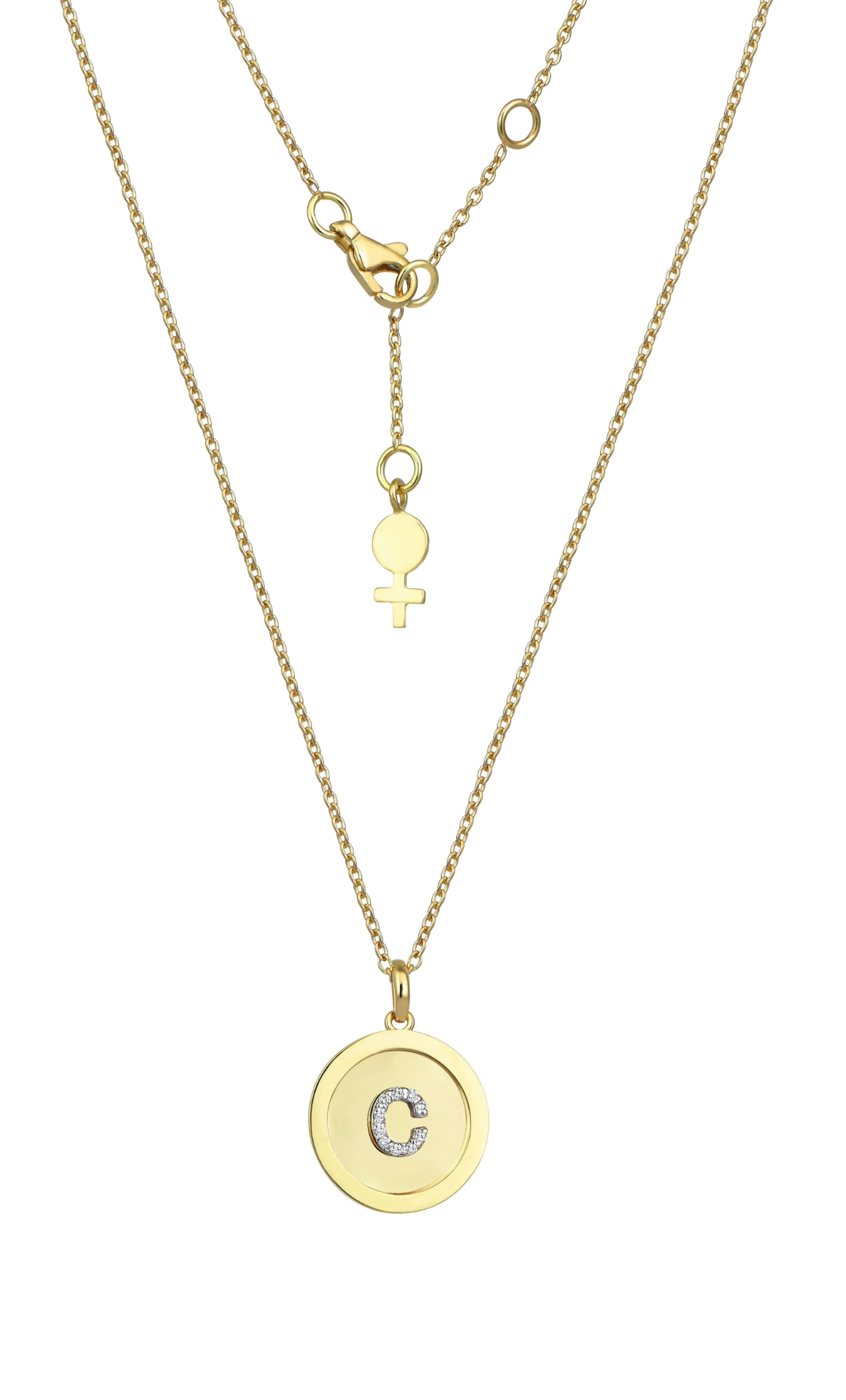 Initials Sarı Altın Kolye resmi