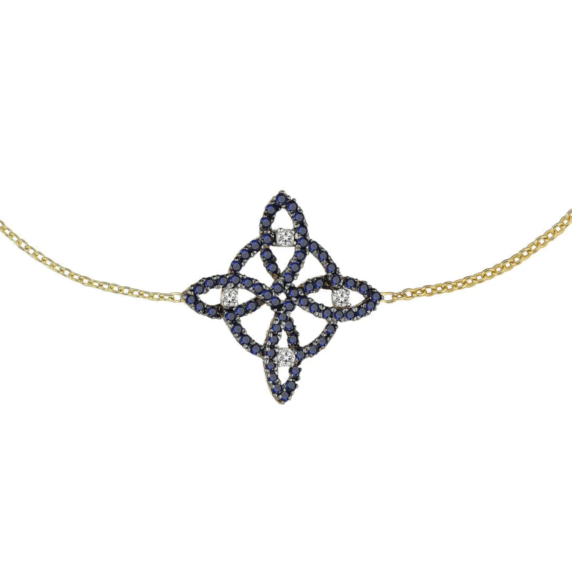 Full Magic Knot Sarı Altın Göz Bilezik resmi