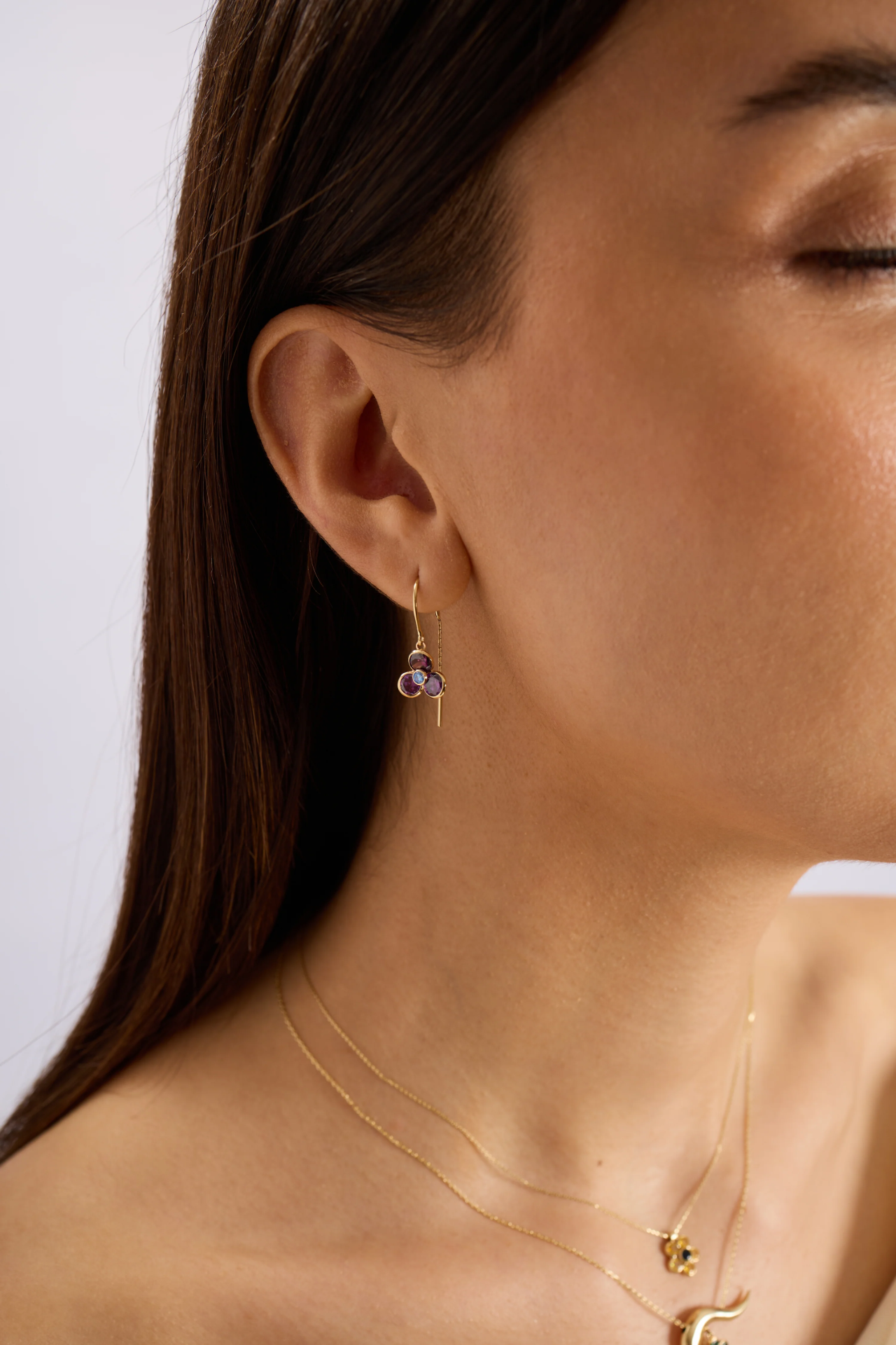 Caliora Midnight 14 Ayar Altın Küpe resmi