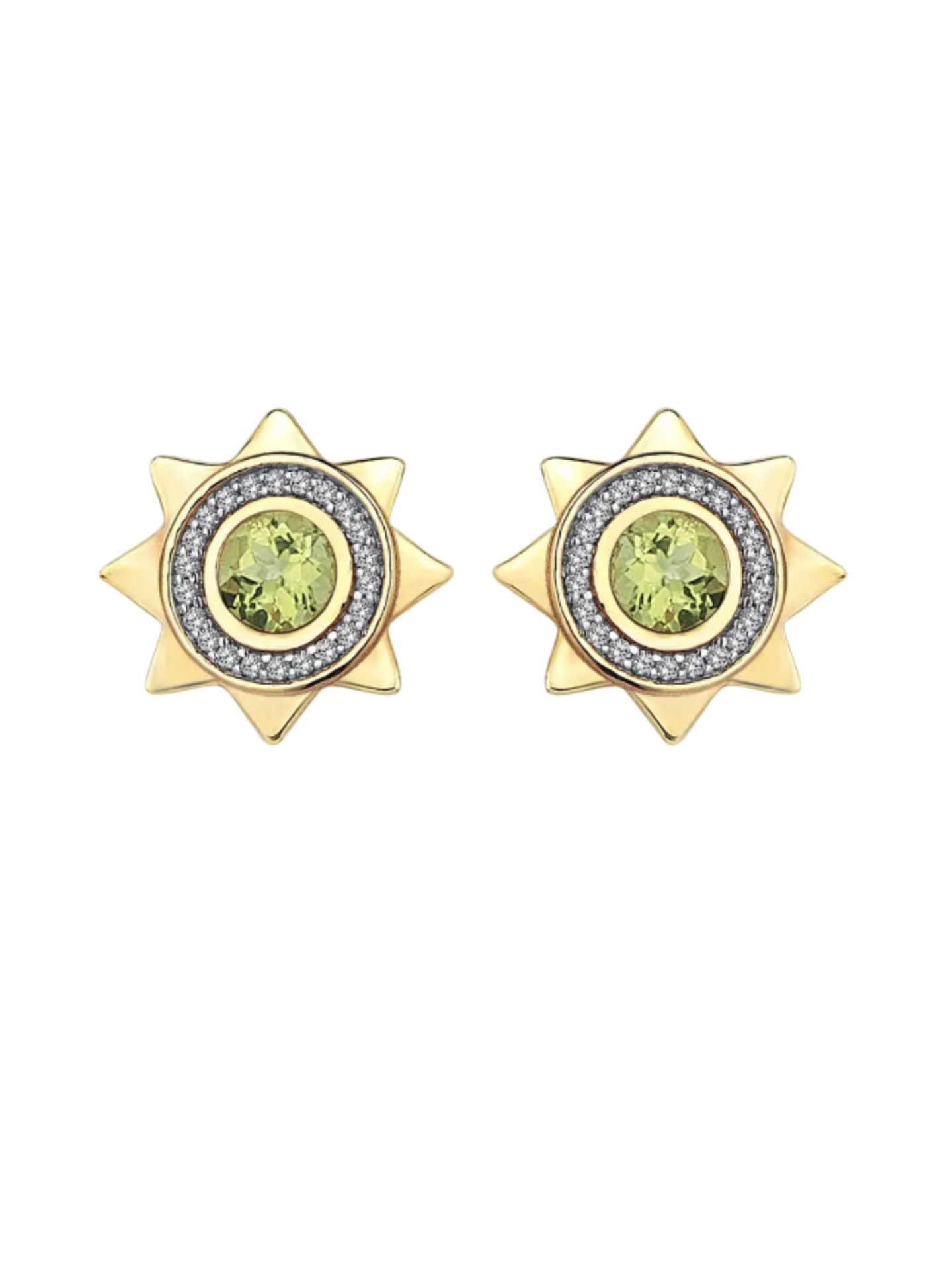Mini Beam Peridot Taşlı Stud Küpe resmi