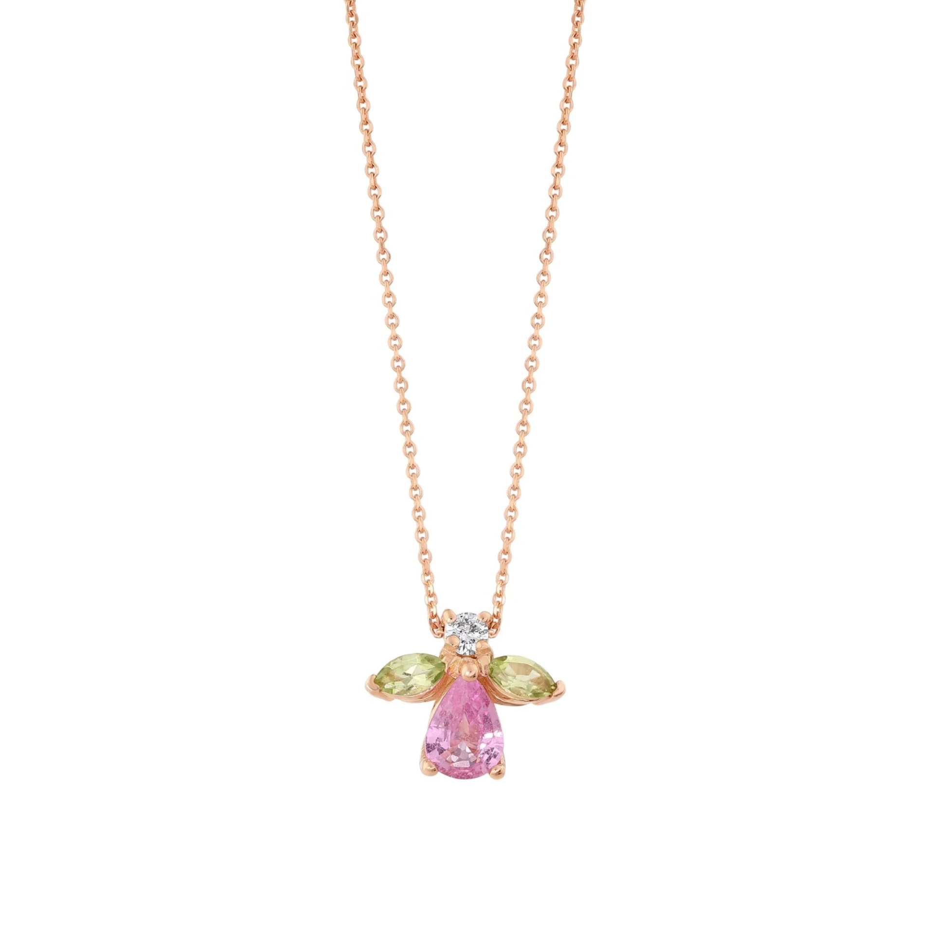 Queen Bee Maya Pembe Safir Kolye resmi