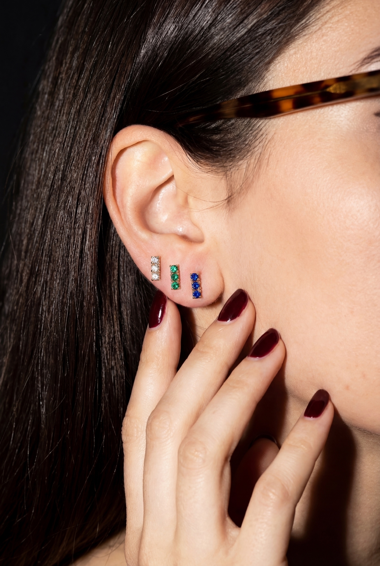 Safir Stud Küpe resmi