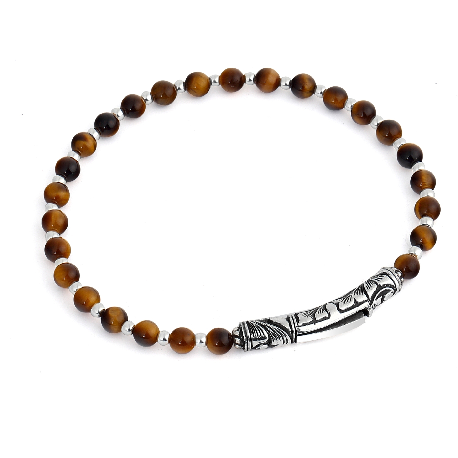 Single Lock Long S Erkek Gümüş Bileklik resmi