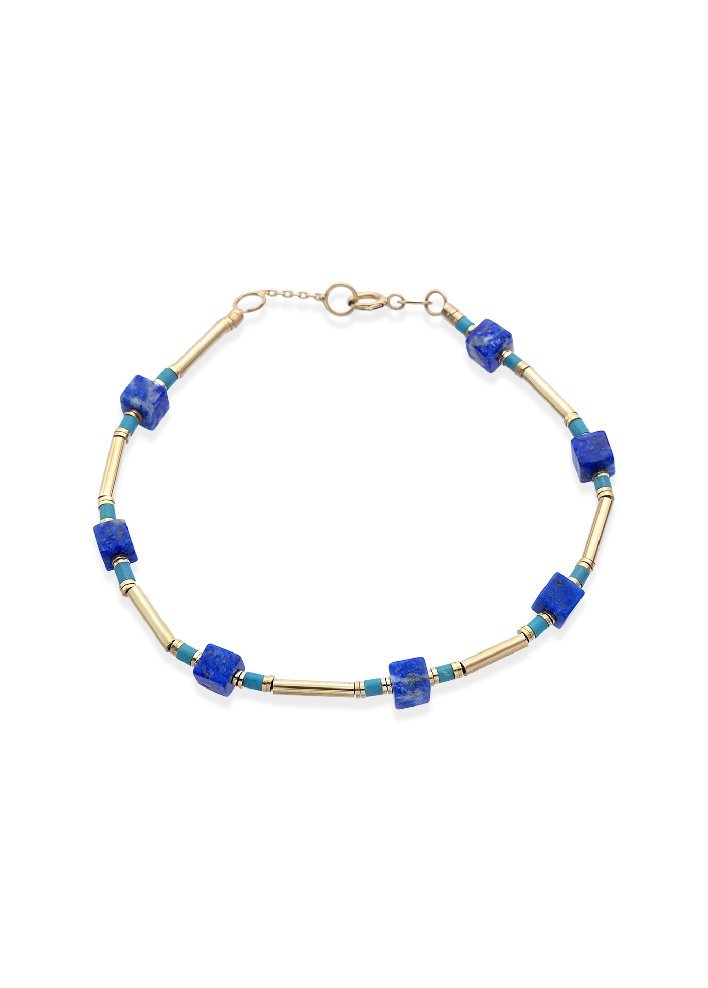 Blue Lapis 14 Ayar Altın Kadın Bileklik resmi