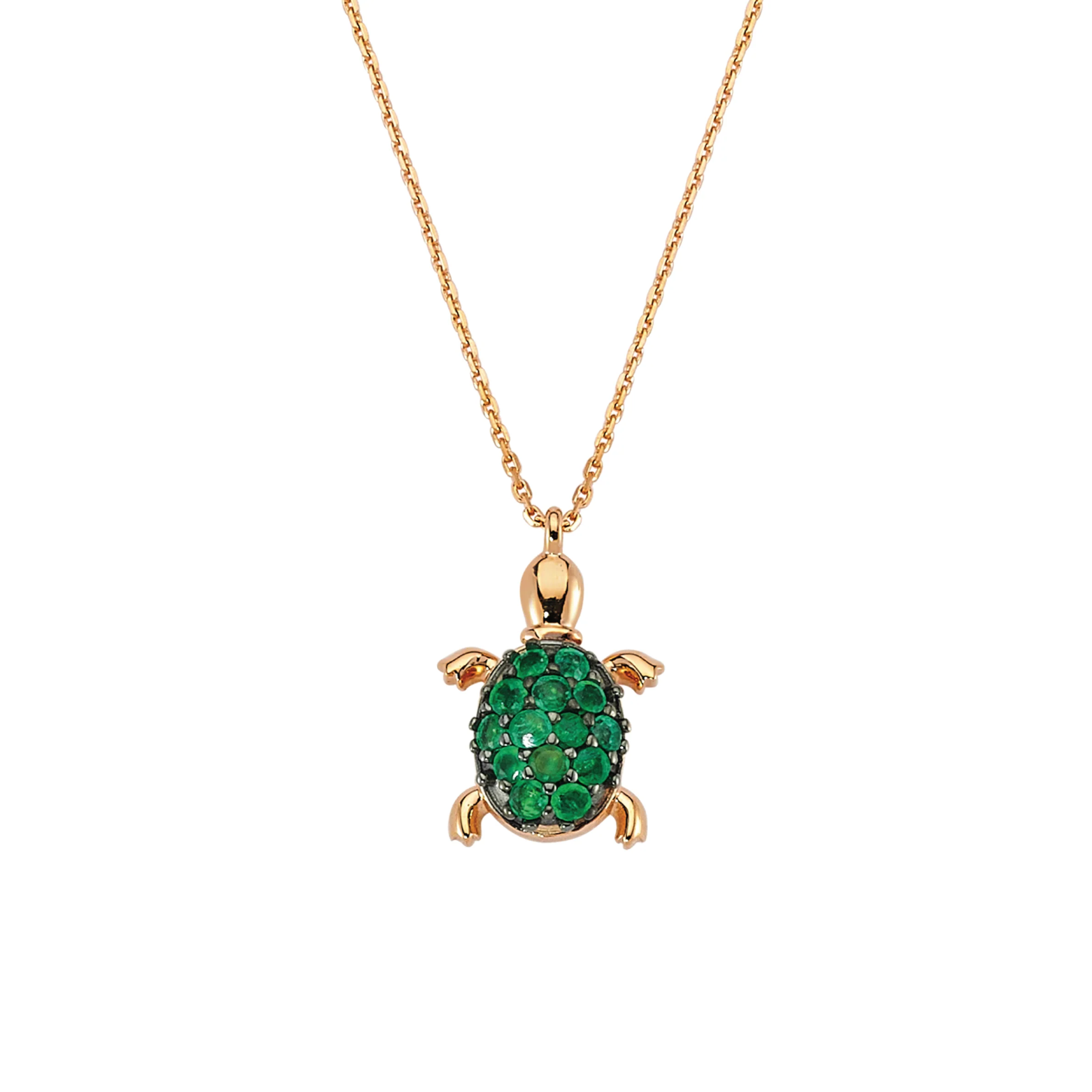 Turtle Zümrüt Kolye resmi