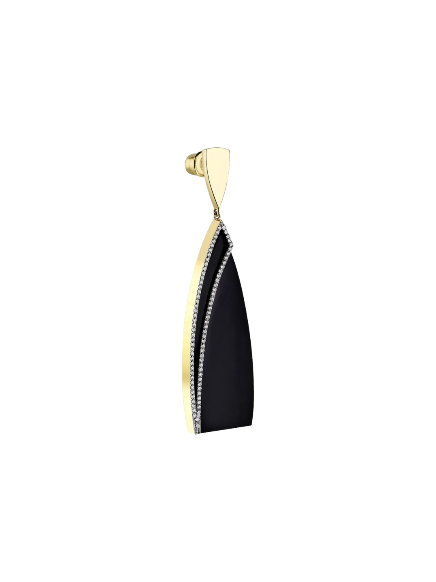 Night Sails Black Onyx Altın Küpe resmi