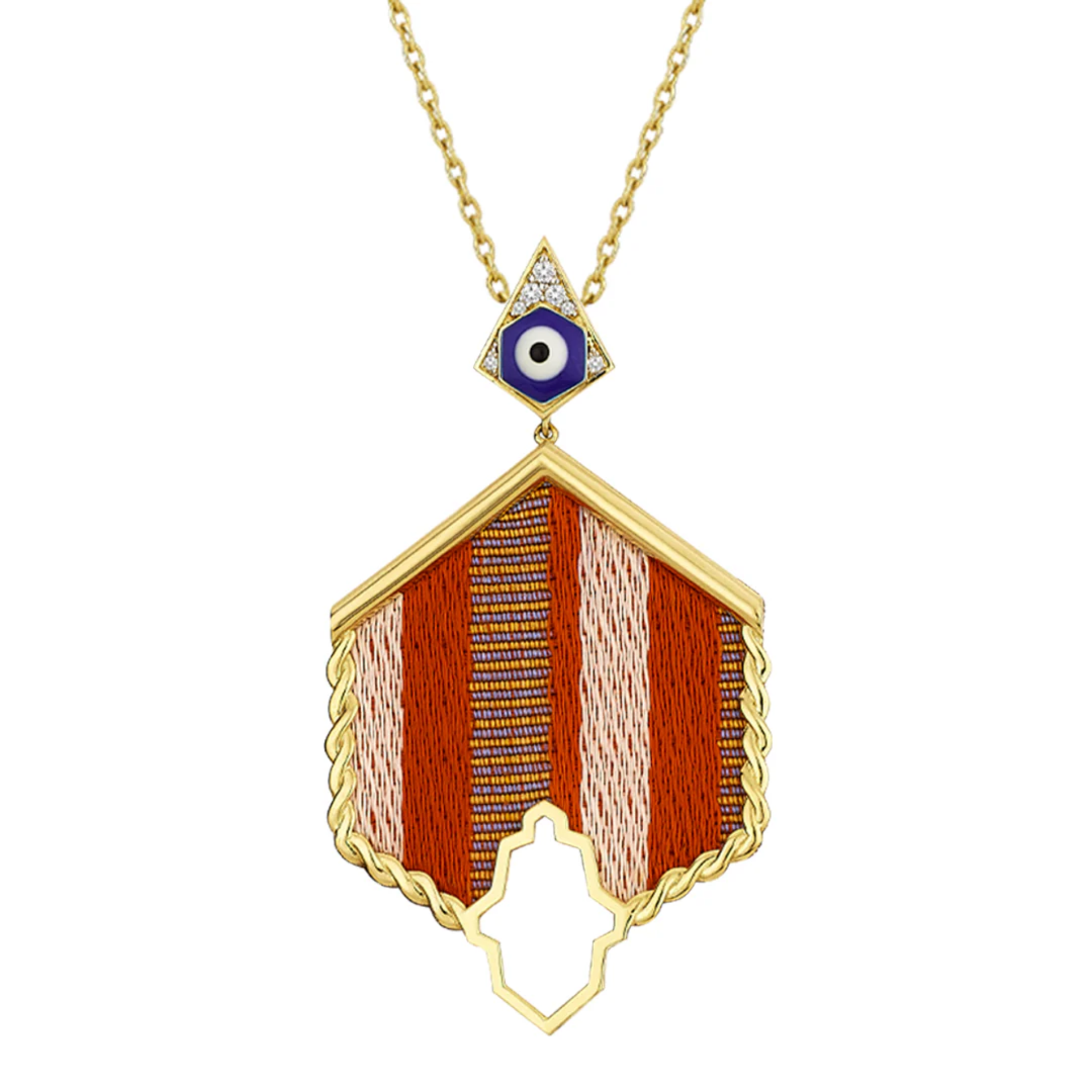 Hamsa Eternal Sarı Altın Kolye resmi