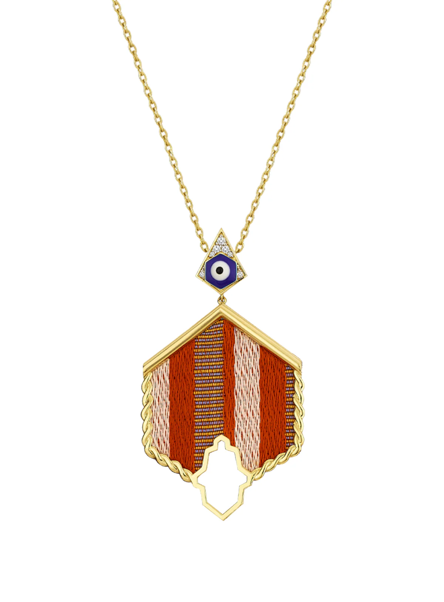 Hamsa Eternal Sarı Altın Kolye resmi