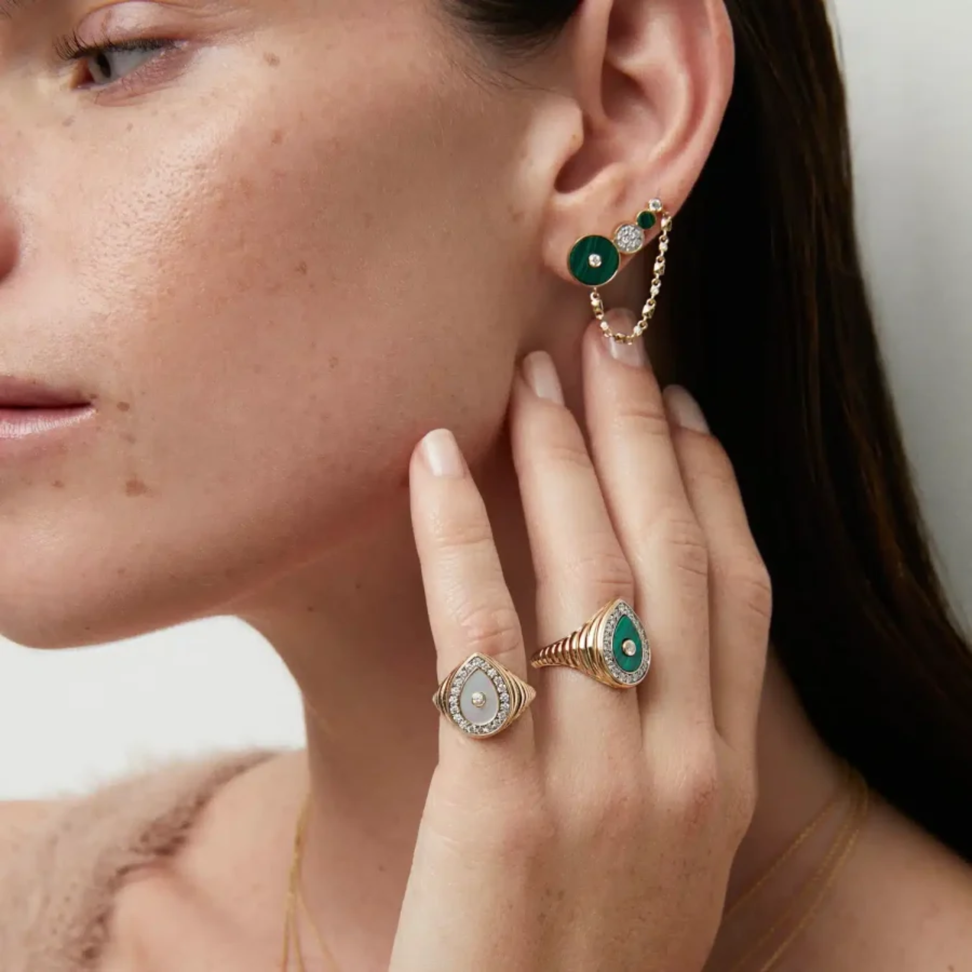 Diamond Drop Pearl Yüzük resmi